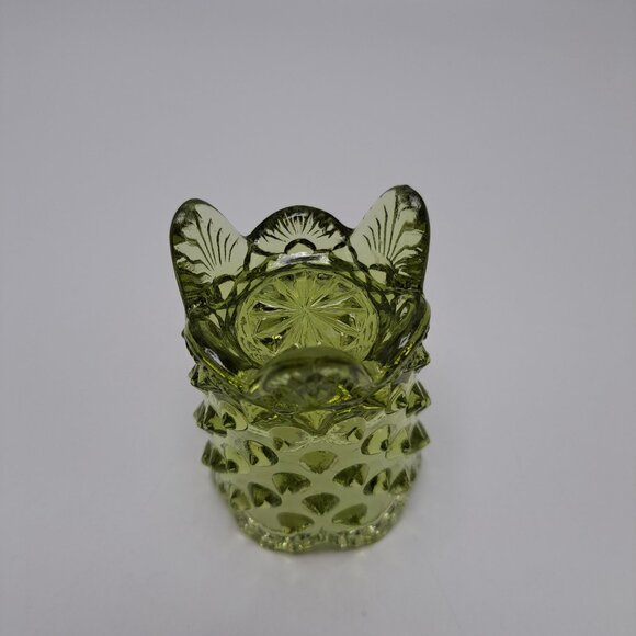 Fenton Green Hobnail Glass Toothpick Holder - Picture 4 of 5